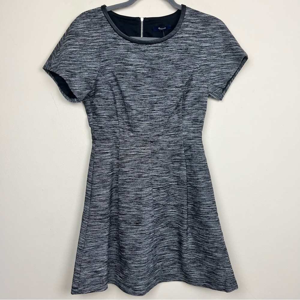 Madewell Tweed Mini Skater Dress A-Line Short Sleeves - Picture 5 of 10